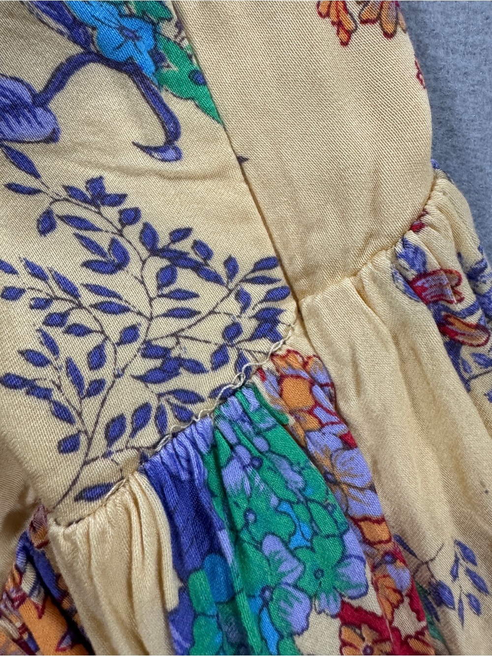 Urban Outfitters Sylvia Yellow Floral Prairie Midi Dress Corset Cottagecore - Picture 12 of 16